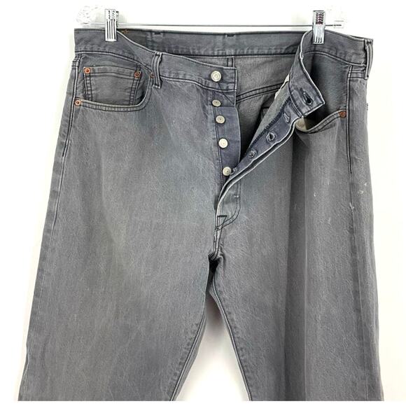 Levi’s 501's Jeans Gray Men’s Size 40x32 Button Fly - Picture 3 of 11